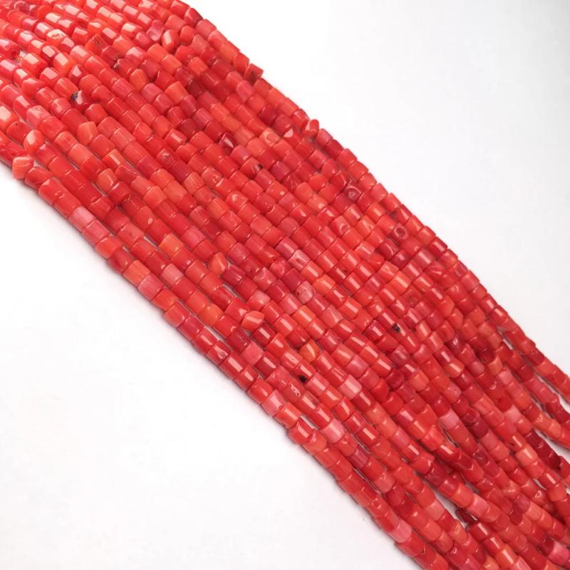 Natural Stone Coral Beads Column Shape Loose Beads for DIY Jewelry Making