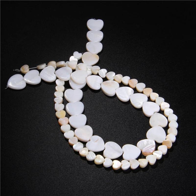 Mother Of Pearl Shell Beads Loose heart Charms For Jewelry making
