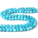 4-12mm Angelite Round Chalcedony Stone Bead For Jewelry Making 15 Inches