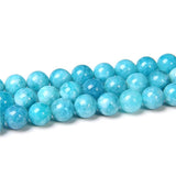 4-12mm Angelite Round Chalcedony Stone Bead For Jewelry Making 15 Inches
