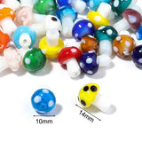 Glass Mushroom Beads DIY Earring Necklace Jewelry Making Pendant