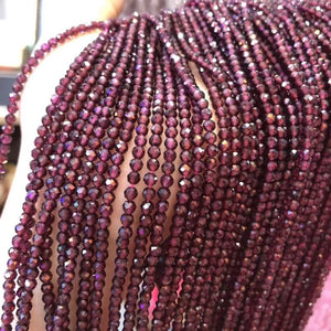 Faceted Garnet Beads 3mm Loose Beads for Jewelry Making