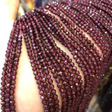 Faceted Garnet Beads 3mm Loose Beads for Jewelry Making