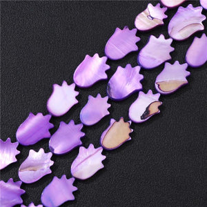 Multicolor Sea Shell Beads Palm Shape Beads Mother of Pearl Loose Spacer Beads