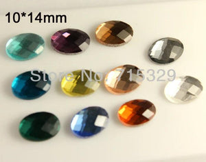 25pcs 10x14mm Oval Crystal Rhinestones Flatback Beads U-pick