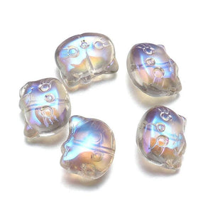 20pcs Colorful Glaze Beads 15x13mm Bear Paw Cartoon Cat DIY Jewelry Accessories