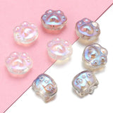 20pcs Colorful Glaze Beads 15x13mm Bear Paw Cartoon Cat DIY Jewelry Accessories
