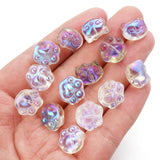 20pcs Colorful Glaze Beads 15x13mm Bear Paw Cartoon Cat DIY Jewelry Accessories