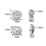 20pcs Colorful Glaze Beads 15x13mm Bear Paw Cartoon Cat DIY Jewelry Accessories