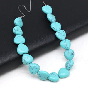 16pcs Natural Agates Stone Beads Heart Shape Yellow Jade Rose Quartzs