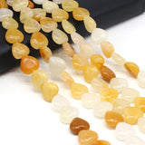 16pcs Natural Agates Stone Beads Heart Shape Yellow Jade Rose Quartzs
