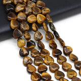 16pcs Natural Agates Stone Beads Heart Shape Yellow Jade Rose Quartzs