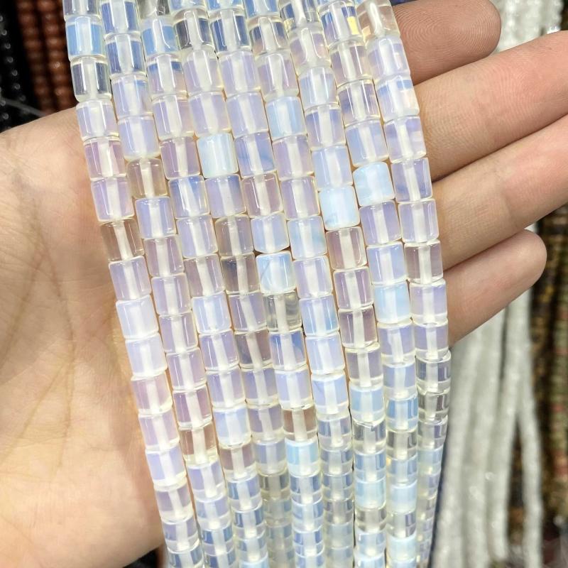 6*6MM Cylinder Shape Agates Quartz Jades Loose Spacer Beads