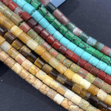 6*6MM Cylinder Shape Agates Quartz Jades Loose Spacer Beads