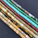 6*6MM Cylinder Shape Agates Quartz Jades Loose Spacer Beads