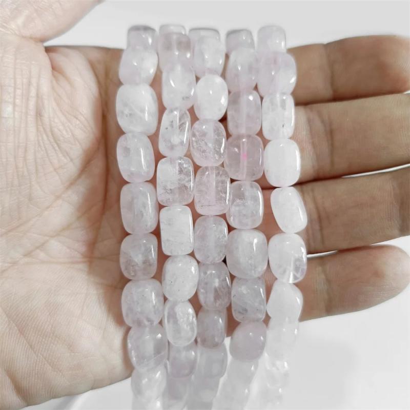 Natural Cube Stone Beads Polished Pink Rose Quartzs Red Agates Loose Beads