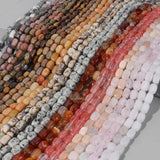 Natural Cube Stone Beads Polished Pink Rose Quartzs Red Agates Loose Beads