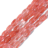 Natural Cube Stone Beads Polished Pink Rose Quartzs Red Agates Loose Beads
