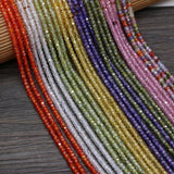2x3mm Zircon Faceted Gem Small Beads Natural Stone Round Loose Beads