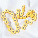 50pcs 10mm Yellow Sunflower Polymer Clay Beads for Jewelry Making DIY