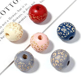 5pcs Leopard Wooden Beads Big Hole Loose Beads DIY Jewelry Making