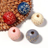 5pcs Leopard Wooden Beads Big Hole Loose Beads DIY Jewelry Making
