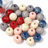 5pcs Leopard Wooden Beads Big Hole Loose Beads DIY Jewelry Making