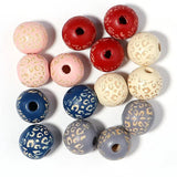 5pcs Leopard Wooden Beads Big Hole Loose Beads DIY Jewelry Making