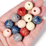 5pcs Leopard Wooden Beads Big Hole Loose Beads DIY Jewelry Making