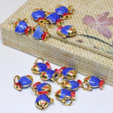 Fish Shape Cloisonne Spacers Beads Assorted Gold-Color DIY Findings 5pcs