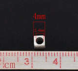 200 Pcs 4x4mm Silver Tiny Cube Spacer Beads Findings