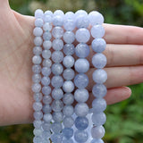 Aquamarine Stone Beads Round Spacer for Jewelry Making DIY Charms 6 8 10mm