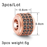 CZ Big Hole Round Bead Copper Spacer Beads for Jewelry Making