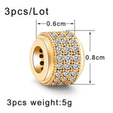 CZ Big Hole Round Bead Copper Spacer Beads for Jewelry Making