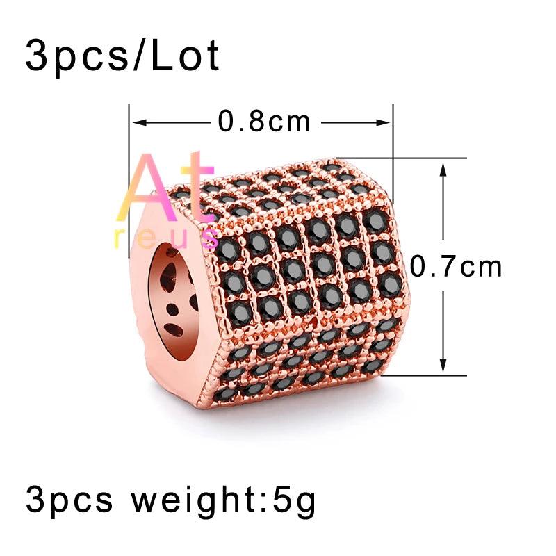 3pcs Brass Geometric Triangle Beads for DIY Bracelets