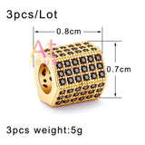 3pcs Brass Geometric Triangle Beads for DIY Bracelets