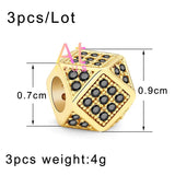 3pcs Brass Geometric Triangle Beads for DIY Bracelets
