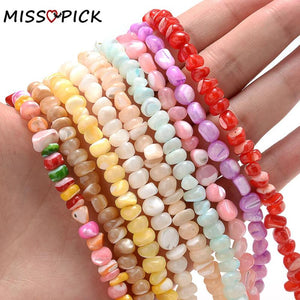 60-90Pcs/Strip Irregular Shell Beads Mix Spacer Beads For Jewelry Making