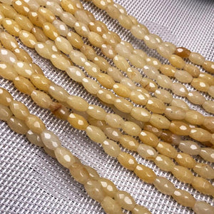 20PCS Natural Stone Rice Beads 6x9mm for DIY Jewelry Making