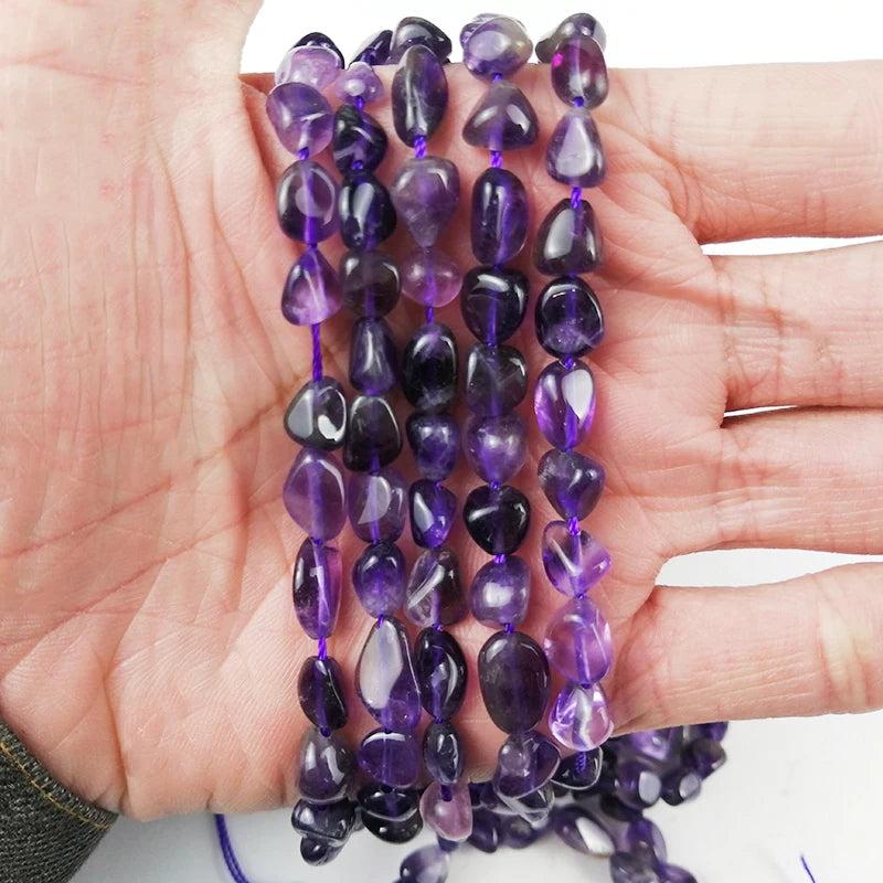 Dark Purple Amethyst Gravel Crystal Stone Bead for DIY Jewelry