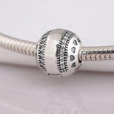 Bead DIY Jewelry Round Hearts Clips Charm Clear CZ Stopper Bracelet Bangle