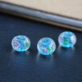 20Pcs 10mm Lampwork Glass Beads Flower Abcus Multi-color