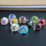 20Pcs 10mm Lampwork Glass Beads Flower Abcus Multi-color