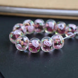 20Pcs 10mm Lampwork Glass Beads Flower Abcus Multi-color