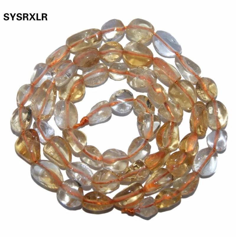 Natural Citrines Yellow Crystal Stone Beads for Jewelry Making