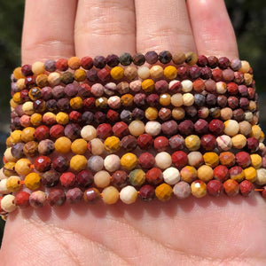 4mm Faceted Colorful Mookaite Gemstone Beads for Jewelry DIY