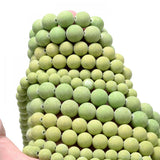 Green Matte Mashan Jades Stone Beads Natural Round Frosted Spacer Beads 8-12mm