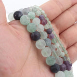 Colorful Fluorite Round Loose Beads 6-12mm DIY Bracelet 15'' Strands