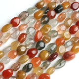 6-8mm Rutilated Quartzs Stone Beads for Jewelry Making 15 Inch