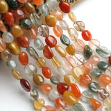 6-8mm Rutilated Quartzs Stone Beads for Jewelry Making 15 Inch